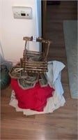 Assortment of Towels and Wooden Items