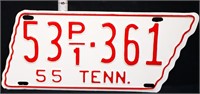 1955 state shaped TN license plate