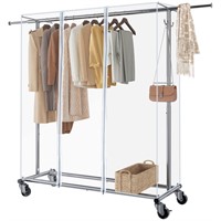 GREENSTELL Clothes Rack with Cover, Adjustable Gar