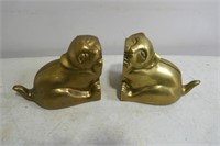 Pair Brass Bookends 5 1/2"L