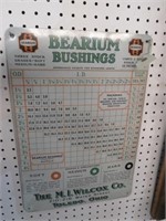 13' X 19" BEARIUM BUSHINGS TIN SIGN