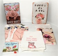 Pig Tin Signs, Kitchen Towels & More