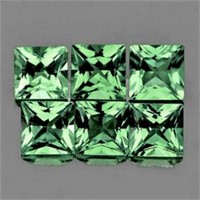 Natural Green Princess Sapphire 6 Pcs[Flawless-VVS