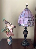Beautiful Tiffany Style Purple Stained Glass Lamp