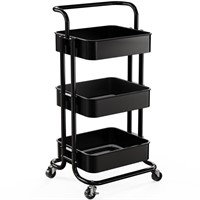 3 Tier Mesh Utility Cart, Rolling Metal Organizati