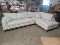 2 Piece - Fabric Tufted Sectional W/Pillows