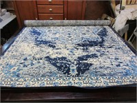 5'x8' Machine Made Rug (New) Navy/White