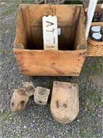 Primitive Wood Box and Pulleys