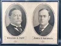 Framed 21x28” William Taft & James Sherman Poster