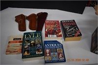 Three Holsters & Antique Value Books