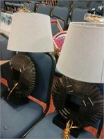 Pair of lamps with shades