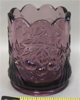 Vtg LG Wright Amethyst Glass Wreathed Cherry