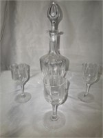 Baccarat Decanter with 3 glasses