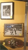 2 BOXING PICTURES IN FRAMES, OVERTIME SPORTS CAFE