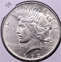 1922 PEACE DOLLAR AU