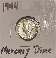 US 1944 Silver Mercury Dime