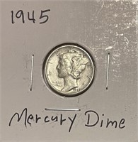 US 1945 Silver Mercury Dime