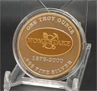 Homestake Gold Mine 1 Troy Oz. .999 Silver Round