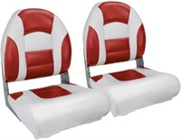 High Back Folding Boat Seat -White/Red $170