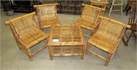 5 piece bamboo patio set