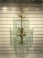 Vintage glass chandelier, 28 rungs