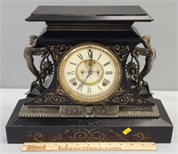 Antique Ansonia Cast Iron Shelf Clock