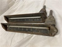 Two thermometers probably out of an old cast-iron