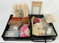 Case w/ King & Kennedy Newspapers, Fabric Etc.