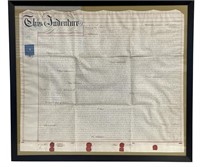 18TH/19TH C. FRAMED ENGLISH DEED