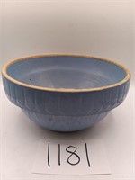 Stoneware Blue Mixing Bowl-10.5" Diam.  see des