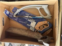 BOX OF ASSORTED SAWS
