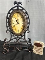 Quartz battery operated mantle clock brown