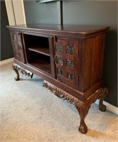 Heavily Carved 2 Door Credenza with Ball and Claw
