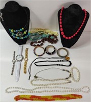 Costume Jewelry & 3 Watches