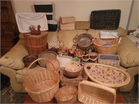 Large Lot of Wicker Baskets, as pictured