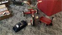 Tiny wagon, tricycle & car
