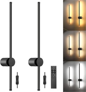 NEW $81 2PK LED Wall Sconces w/Remote