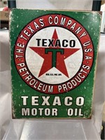 Texaco Motor Oil metal sign 16”x 12.5”