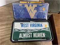 West Virginia license plates and box