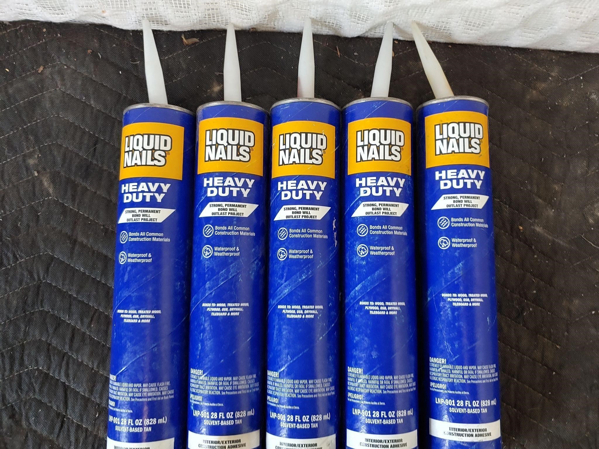 5 unopened tubes of Heavy Duty Liquid Nails
