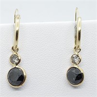 $2800 14K  Black Dia(2.5ct) W.Dia(0.35ct) Earrings