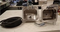(2) SS BAR SINKS, BOTH HAVE FAUCETS