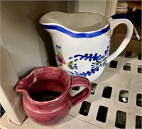HAND PAINTED CERAMIC PITCHER - POTTERY CREAMER