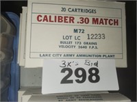 3 X'S BID 2 BOXES .30 CALIBER LAKE CITY AMMO