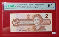 1986 $2 Bank of Canada PMG 64 EPQ Star Note