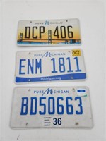 3 Michigan license plates