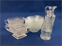 Cruet missing stopper, Glass Corn Shaped Quilted
