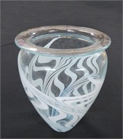 P. Stanley art glass vase, dated '91, 7" high