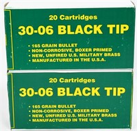 40 Rounds Of .30-06 Black Tipped Ammunition