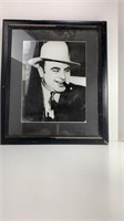 Al Capone In Hat Smoking Cigar Picture Framed